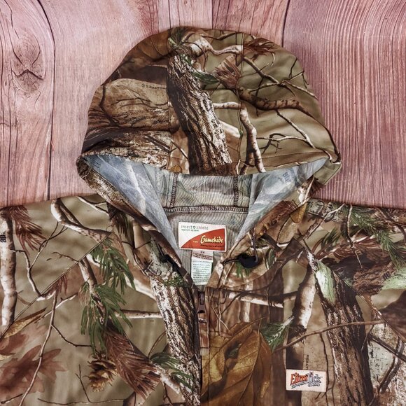 Gamehide Jacket Mens 3X Camouflage Realtree Edge Insect Shield EliminTick Hooded - Picture 5 of 16